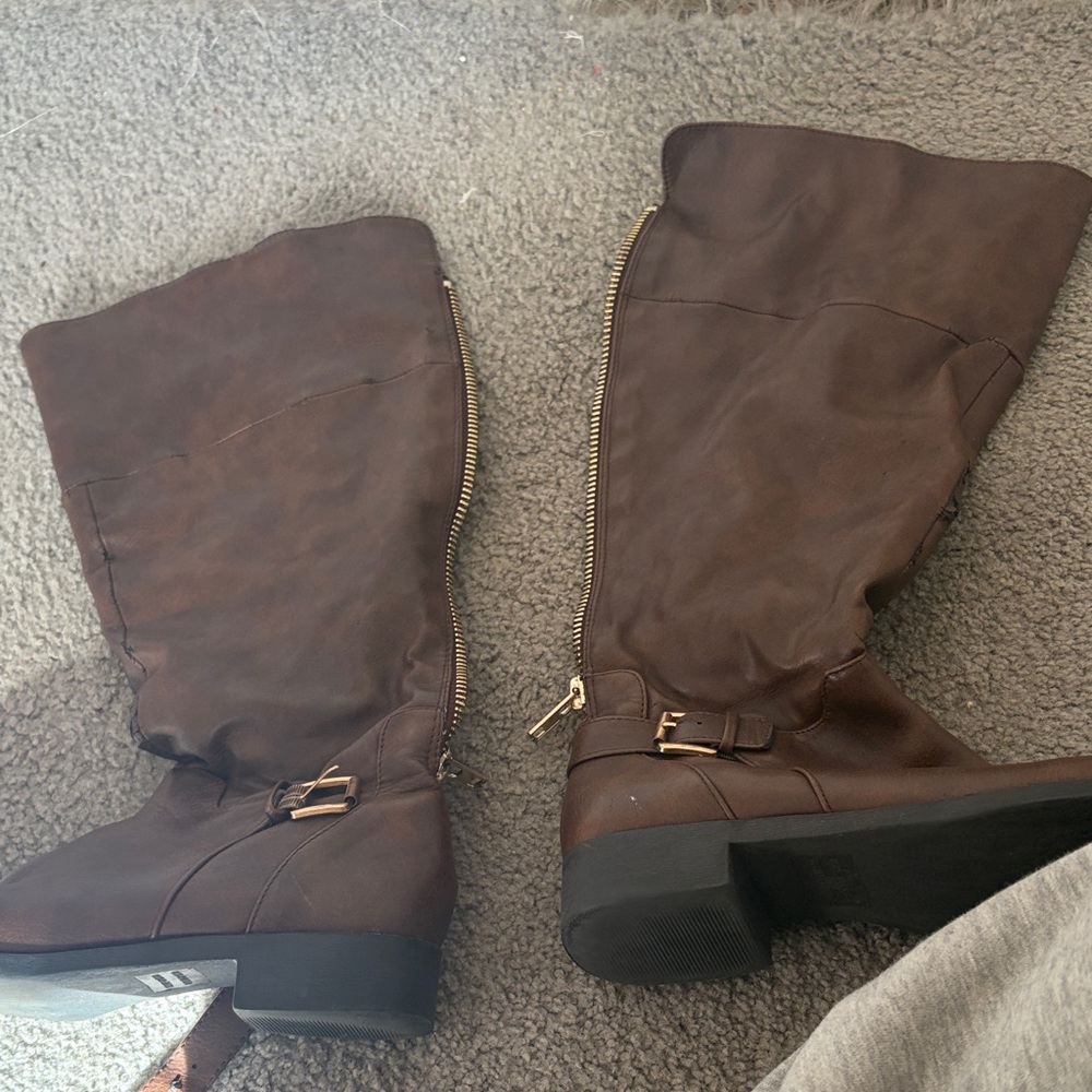 Forever 21 Dark Brown Over the Knee Boots